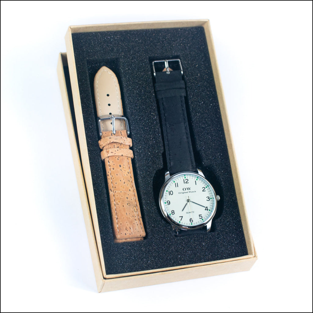 Natural Cork Set of Belt and Watch SET-023 Flash Sales