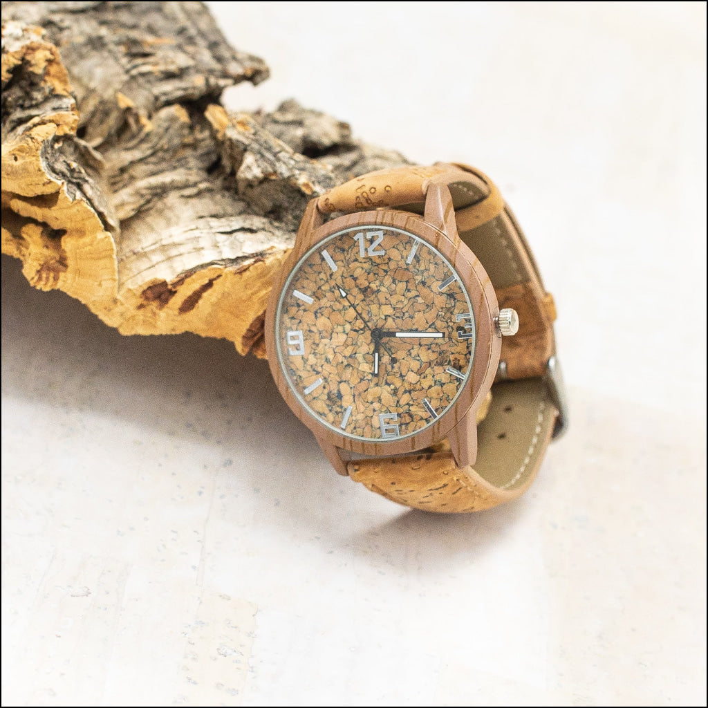 Natural Cork Set of Belt and Watch SET-023 Flash Sales