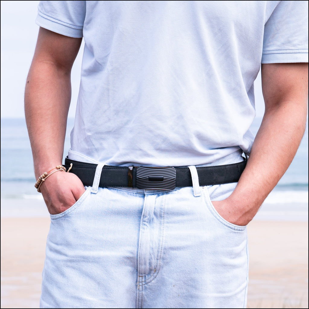 Natural Cork Set of Belt and Watch SET-023 Flash Sales