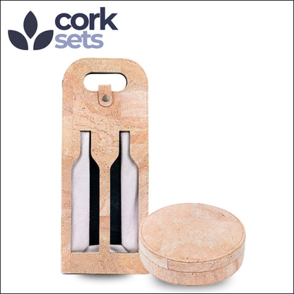 Natural Cork Set of Wine Carrier and Accessory Box SET-021 A Flash Sales