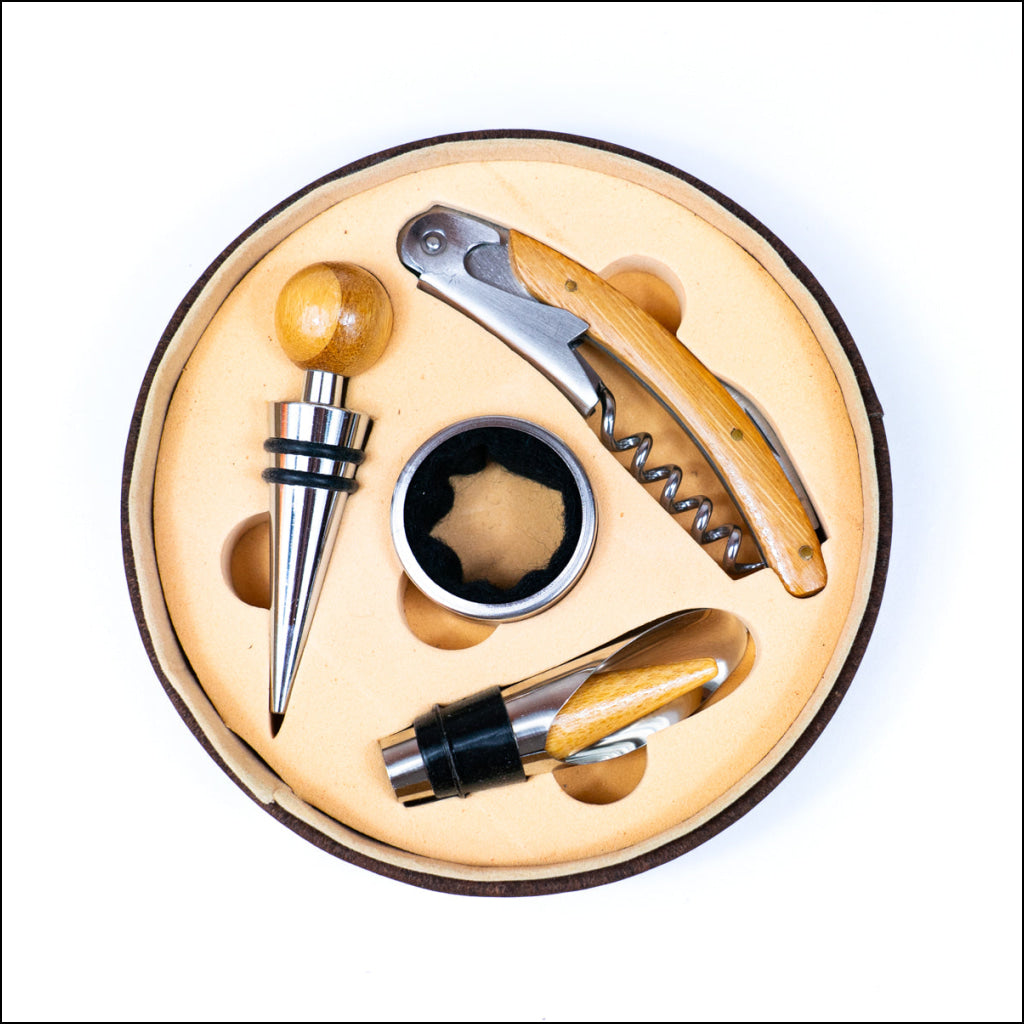Natural Cork Set of Wine Carrier and Accessory Box SET-021 Flash Sales