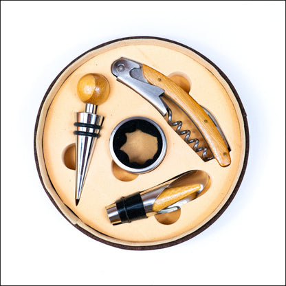 Natural Cork Set of Wine Carrier and Accessory Box SET-021 Flash Sales