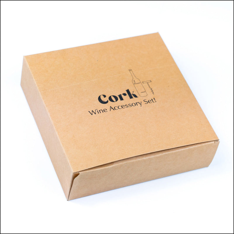 Natural Cork Set of Wine Carrier and Accessory Box SET-021 Flash Sales