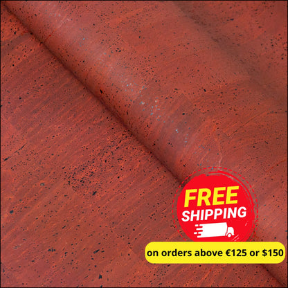 Natural Dark Red Cork Fabric - 0.81Mm Thickness Cof-591 Cork Fabric
