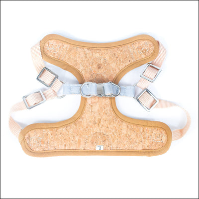 Natural Dog Harness & Leash and Stainless Steel Double Bowl Pet Food Dish Set SET-017 Flash Sales