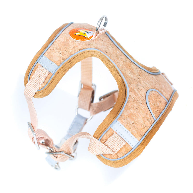 Natural Dog Harness & Leash and Stainless Steel Double Bowl Pet Food Dish Set SET-017 Flash Sales