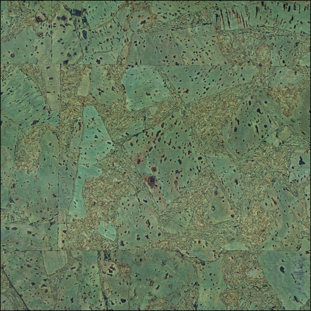 Natural Green Cork Fabric With Abstract Pattern Cof-594 Cork Fabric