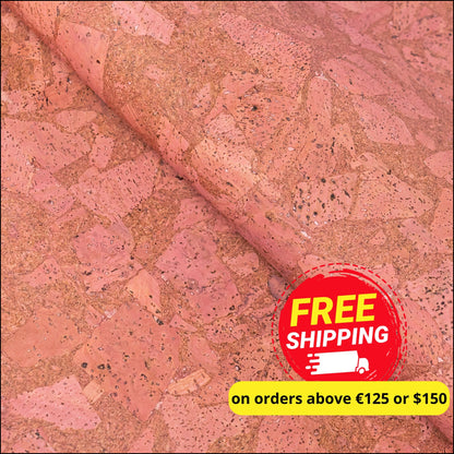 Natural Green Cork Fabric With Abstract Pattern Cof-601 Cork Fabric