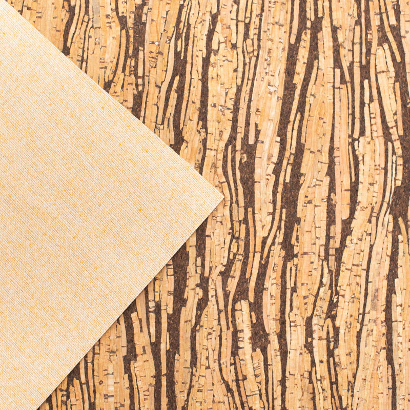 Natural With Stripes Cork Fabric Cof-187