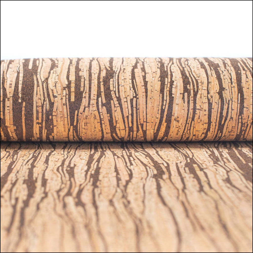 Natural With Stripes Cork Fabric Cof-187