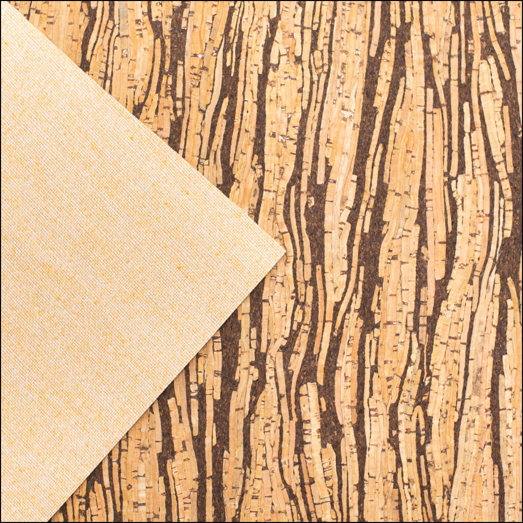 Natural With Stripes Cork Fabric Cof-187