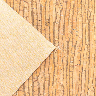 Natural With Stripes - Portuguese Cork Fabric Cof-246