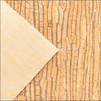 Natural With Stripes - Portuguese Cork Fabric Cof-246