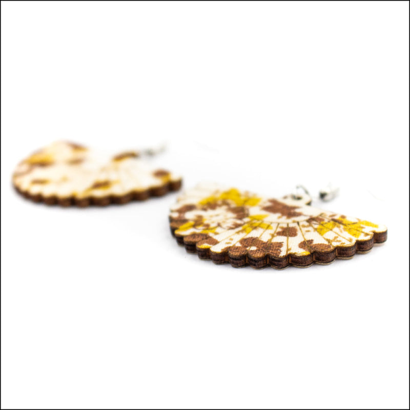 Natural wood,fan shape Earrings Original handmade ladies earrings-ER-089 Flash Sales