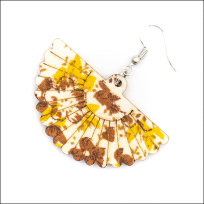 Natural wood,fan shape Earrings Original handmade ladies earrings-ER-089 Flash Sales