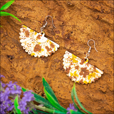Natural wood,fan shape Earrings Original handmade ladies earrings-ER-089 Flash Sales