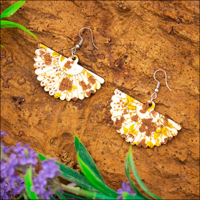 Natural wood,fan shape Earrings Original handmade ladies earrings-ER-089 Flash Sales