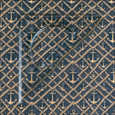 Nautical Theme: Anchors and Rope Pattern Cork Fabric COF-793 1/2M (138*50 cm / 54*19 inches) cork fabric