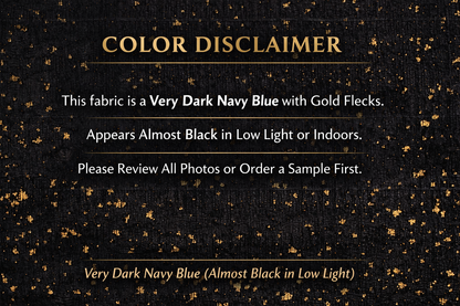 Deep Blue with Gold 0.81mm Thick Cork Fabric with Black Backing COF-542