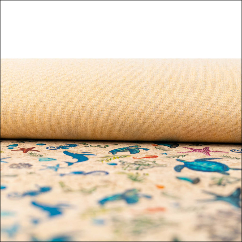 Ocean Animals Cork Fabric COF-633 cork fabric