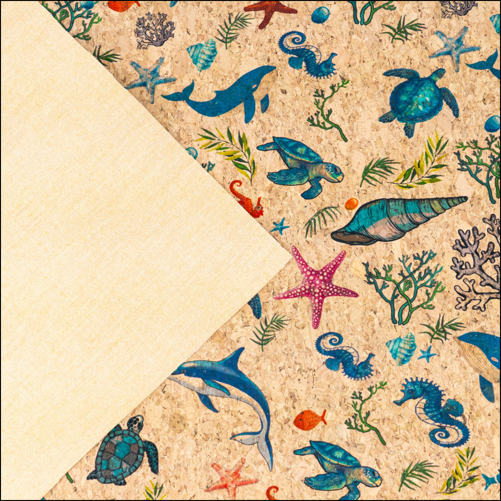 Ocean Animals Cork Fabric COF-633 cork fabric