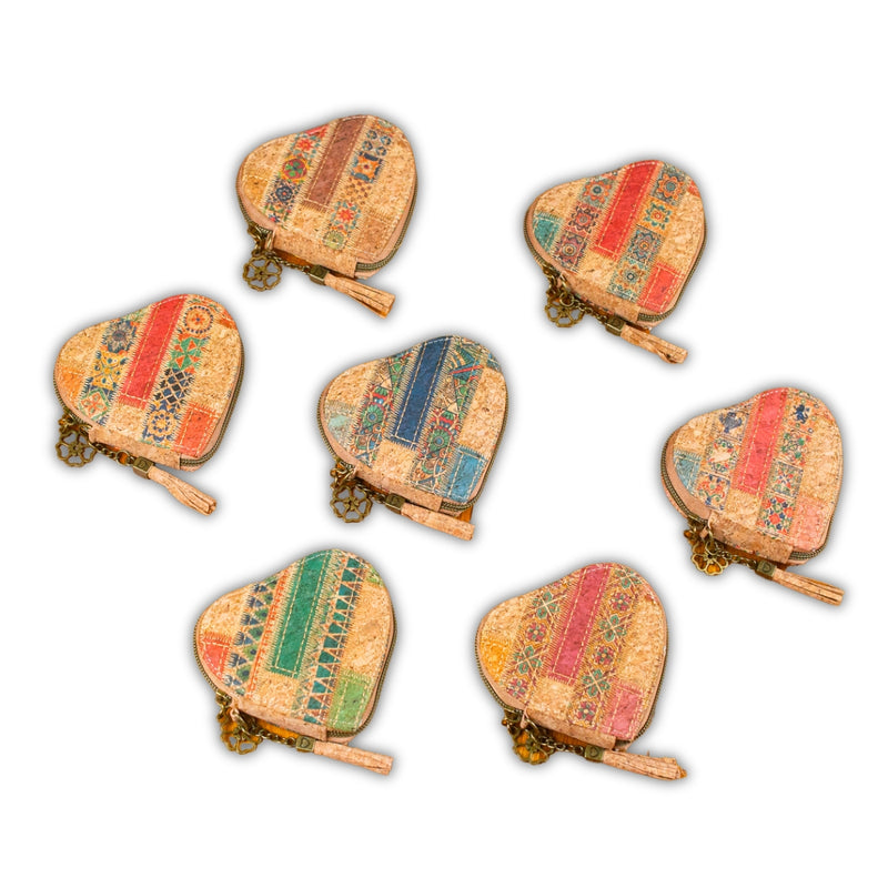 Printed Cork Heart-Shaped Women&