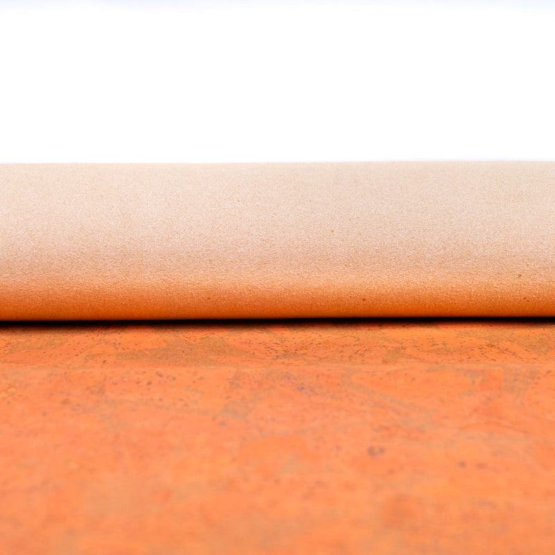Orange Block - Style Cork Fabric With Beige Backing 0.80 Thickness Cof - 531 Cork Fabric