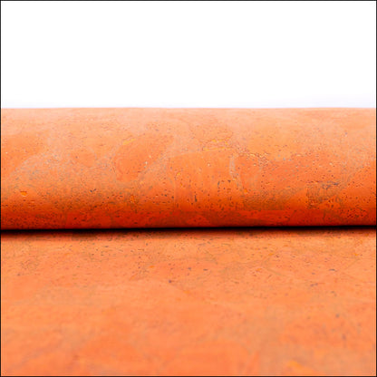 Orange Block - Style Cork Fabric With Beige Backing 0.80 Thickness Cof - 531 Cork Fabric