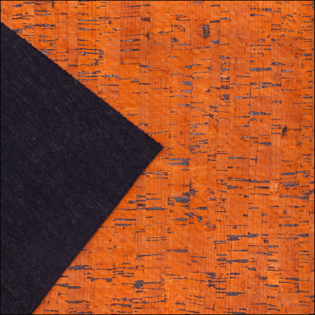 Orange Portuguese Cork Fabric Rustic Cof-184 Cork Fabric