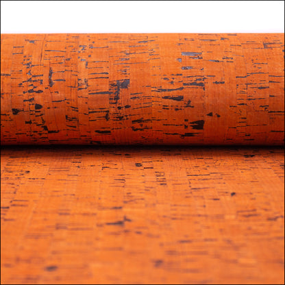 Orange Portuguese Cork Fabric Rustic Cof-184 Cork Fabric