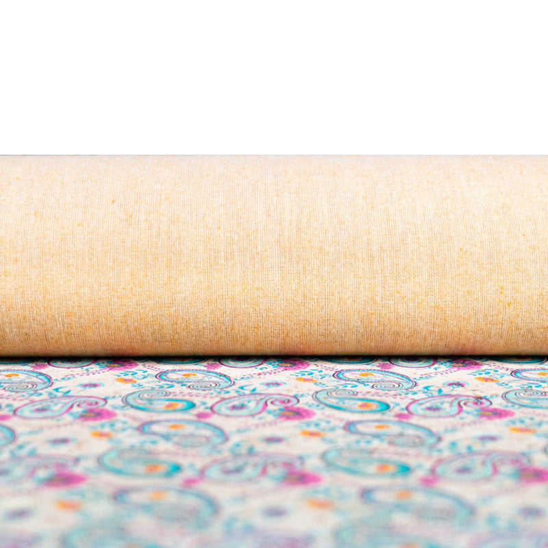 Ornate Paisley Pattern Cork Fabric Cof-501