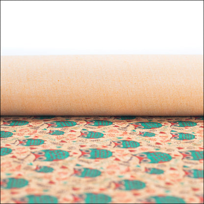 Owl Pattern Cork Fabric Cof-258-A Cork Fabric