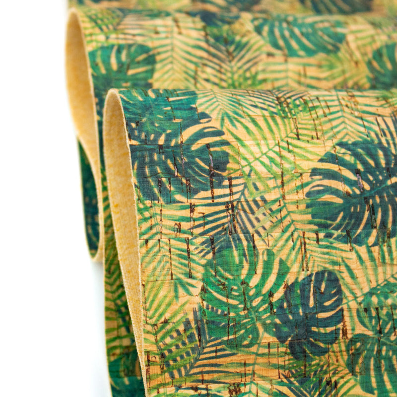 Palm And Areca Leafs Pattern Cork Fabric Cof-244 Cork Fabric