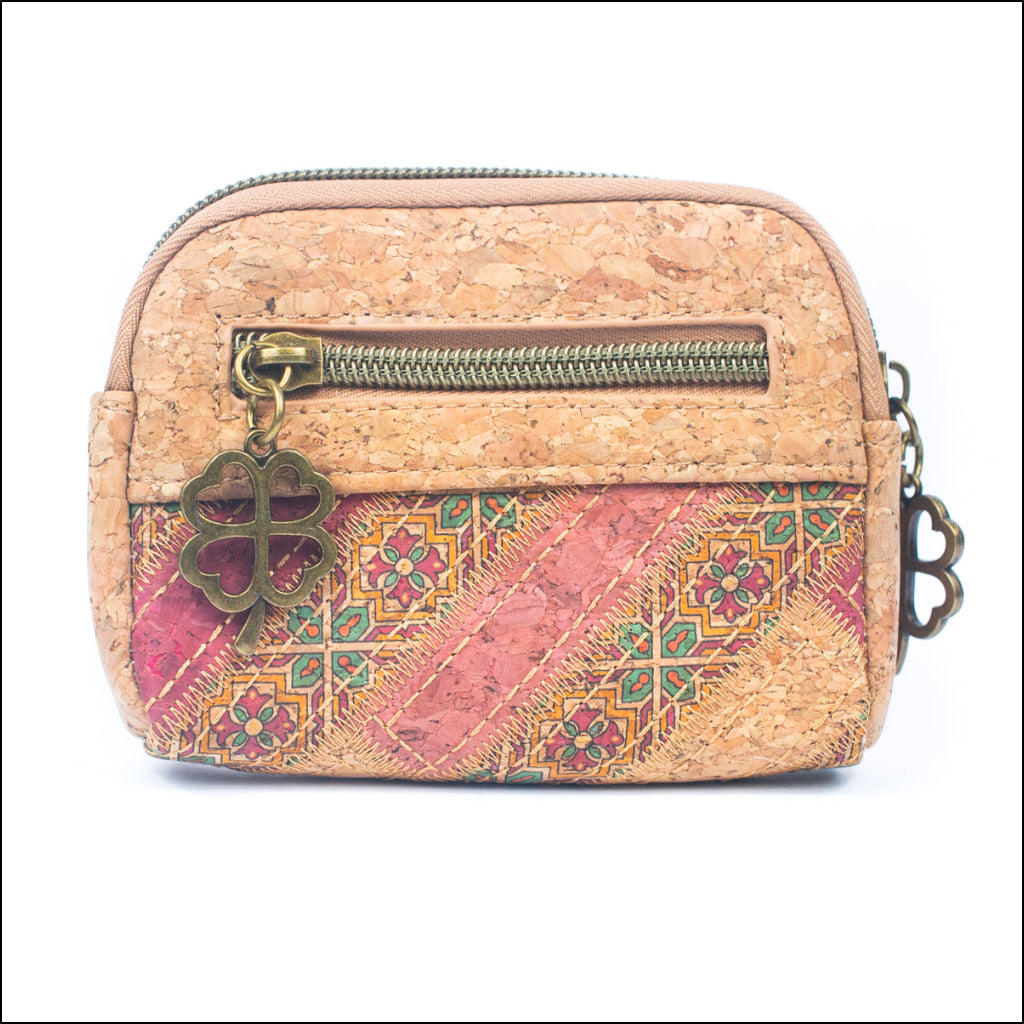 Patchwork Cork Coin Purse with Card Slots BAGF-092-MIX-7（7units） 7units Flash Sales