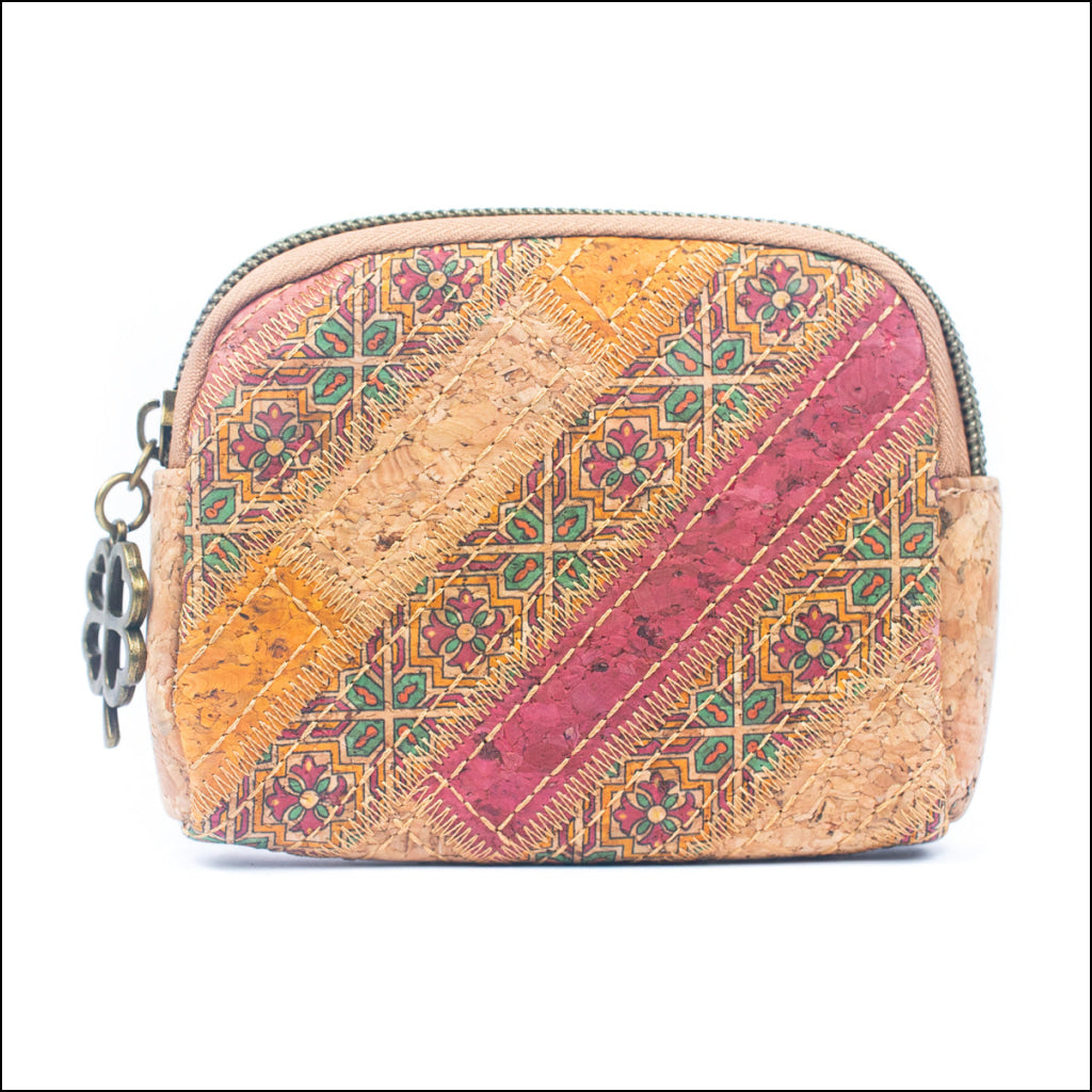 Patchwork Cork Coin Purse with Card Slots BAGF-092-MIX-7（7units） 7units Flash Sales