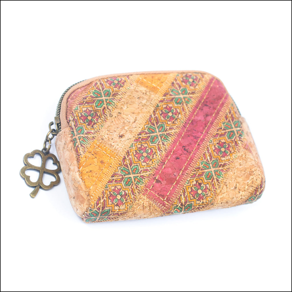 Patchwork Cork Coin Purse with Card Slots BAGF-092-MIX-7（7units） 7units Flash Sales