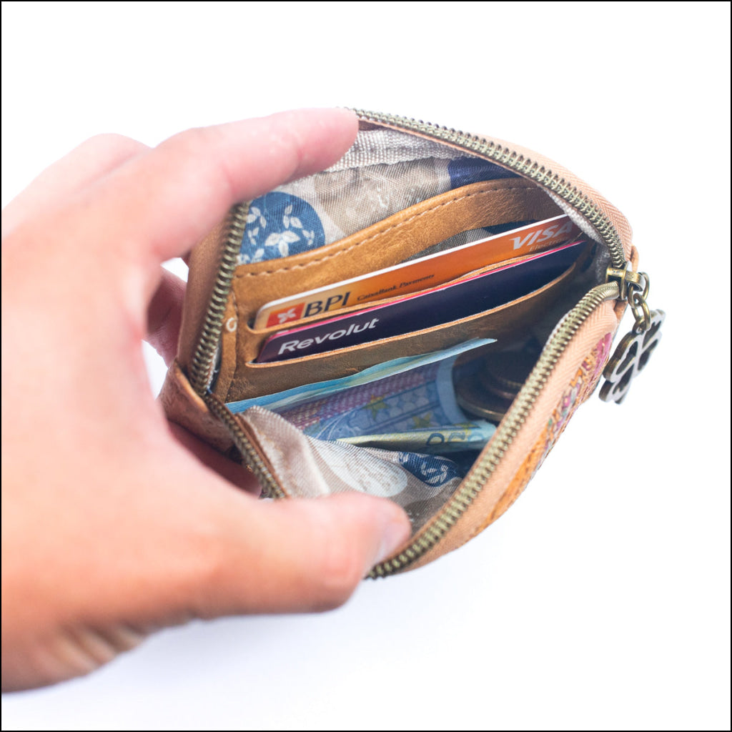 Patchwork Cork Coin Purse with Card Slots BAGF-092-MIX-7（7units） 7units Flash Sales