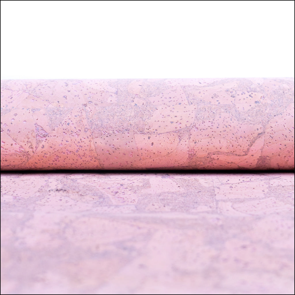 Pink Cork Fabric In Block Style With Beige Backing 0.74 Thickness Cof - 532 - A Cork Fabric