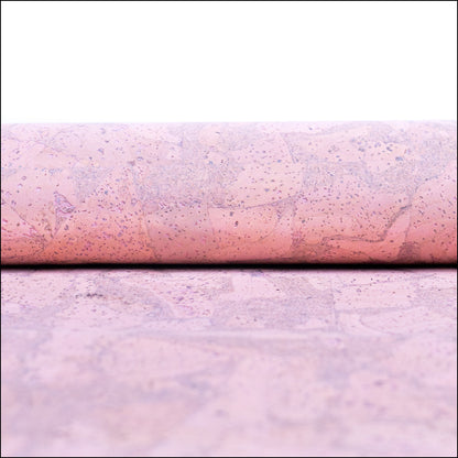 Pink Cork Fabric In Block Style With Beige Backing 0.74 Thickness Cof - 532 - A Cork Fabric