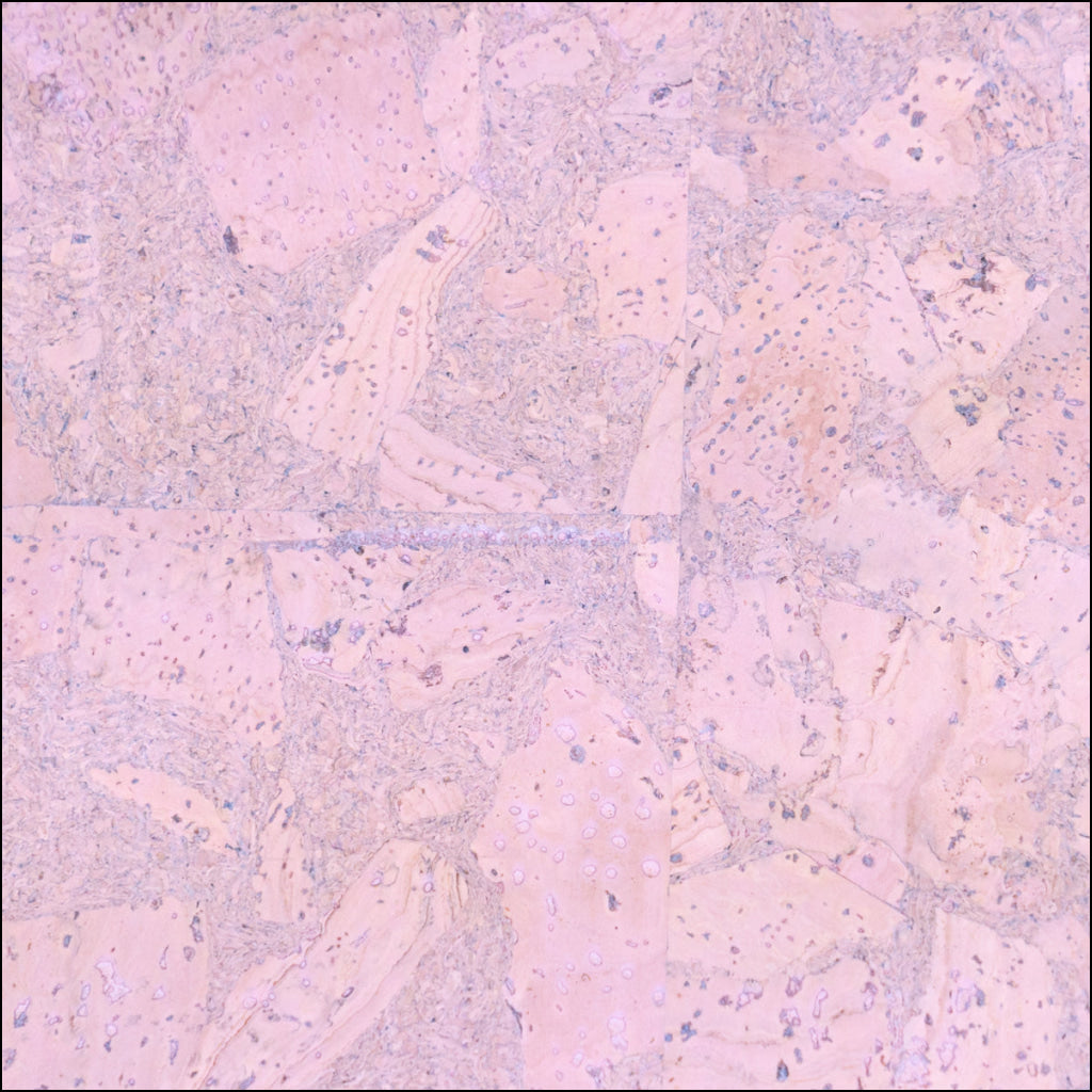 Pink Cork Fabric In Block Style With Beige Backing 0.74 Thickness Cof - 532 - A Cork Fabric