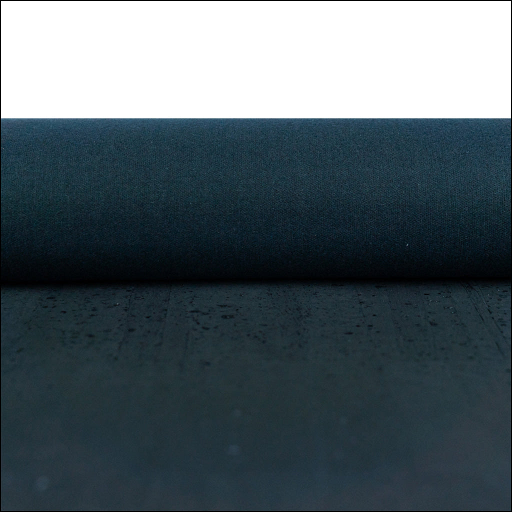 Premium Solid Black Cork Fabric 0.7mm Thick 117-A cork fabric