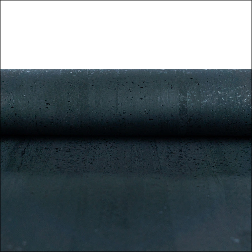 Premium Solid Black Cork Fabric 0.7mm Thick 117-A cork fabric