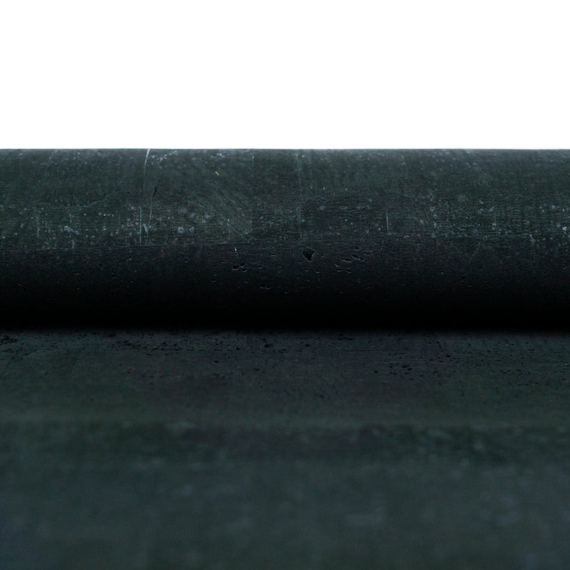 Premium Solid Black Cork Fabric Beige Back Cof-522 Cork Fabric
