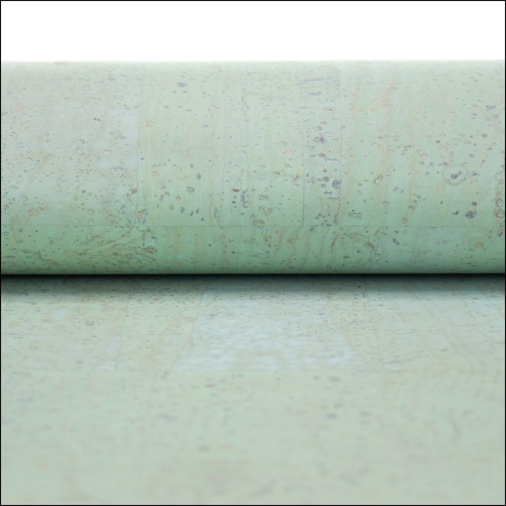 Premium Solid Green Pastel Cork Fabric COF-370 cork fabric