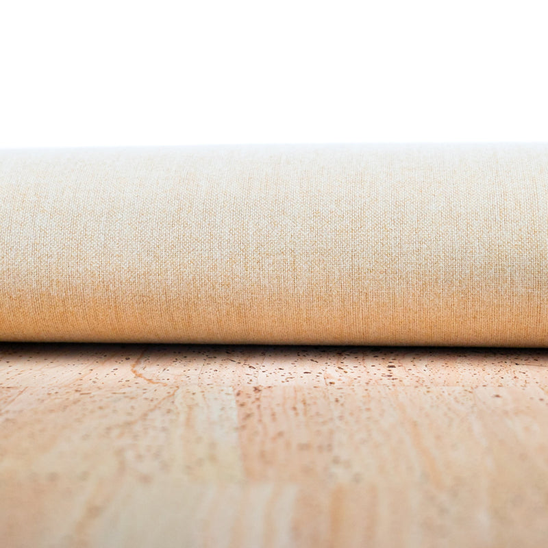 Premium Solid Natural Cork Fabric Beige Back 0.86Mm Thickness Cof-548 Cork Fabric