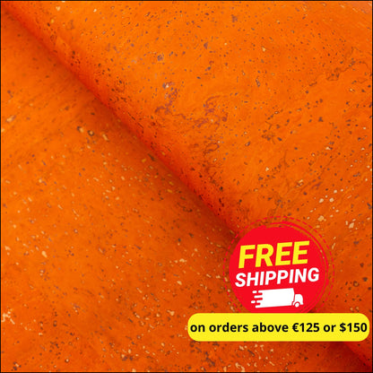 Premium Solid Orange Cork Fabric COF-126 cork fabric
