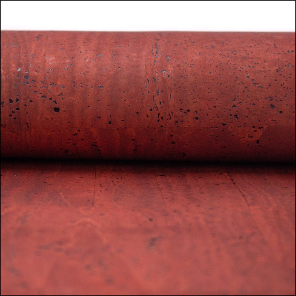 Premium Solid Scarlett Red Cork Fabric COF-155 cork fabric