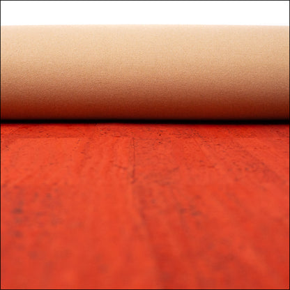 Premium Solid Tangerine Red Cork Fabric COF-129 cork fabric