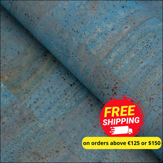Premium Solid Turquoise Cork Fabric COF-125 cork fabric