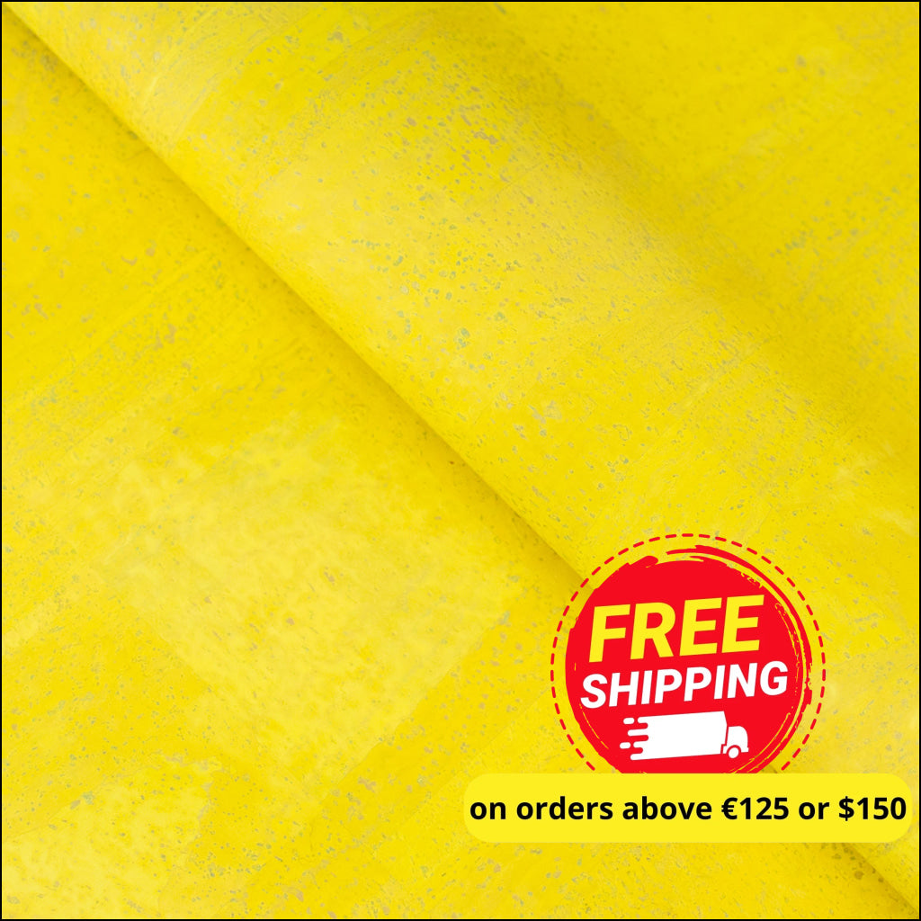 Premium Solid Yellow Pastel Cork Fabric COF-255-A cork fabric